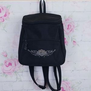 Harley Davidson small black backpack zip top